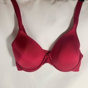 Bali Bra Padded Underwire Smoothing Size 34C Red T shirt EUC